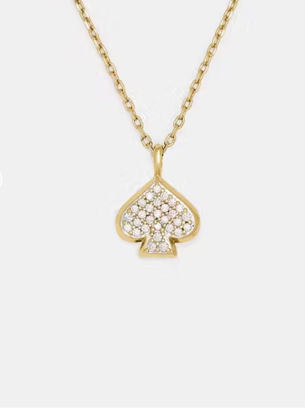 kate spade Gold Pavé Spade Pendant Necklace